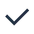 a blue tick on a black background