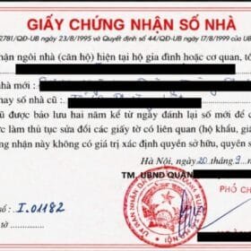 giấy chứng nhận số nhà